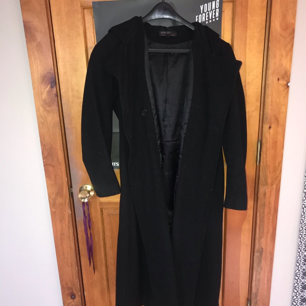 Hooded Wool Trench Coat